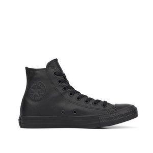 Converse Black Leather High Tops